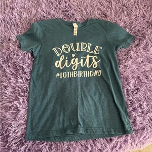 Teal Double Digits Birthday Kids Shirt